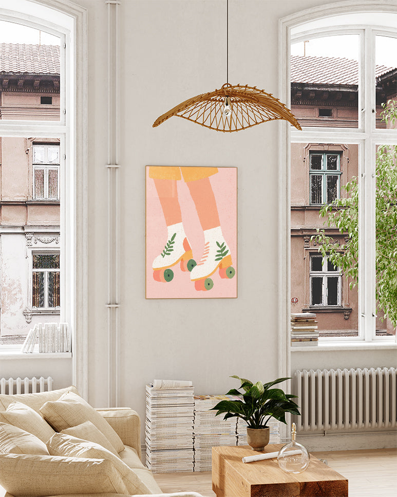 Roller Vibes Illustration Poster – Roller Vibes Poster – FineArt Wandbild, moderne Kunst & Fine Art Print von Spawnd, handgefertigt & Made in Germany