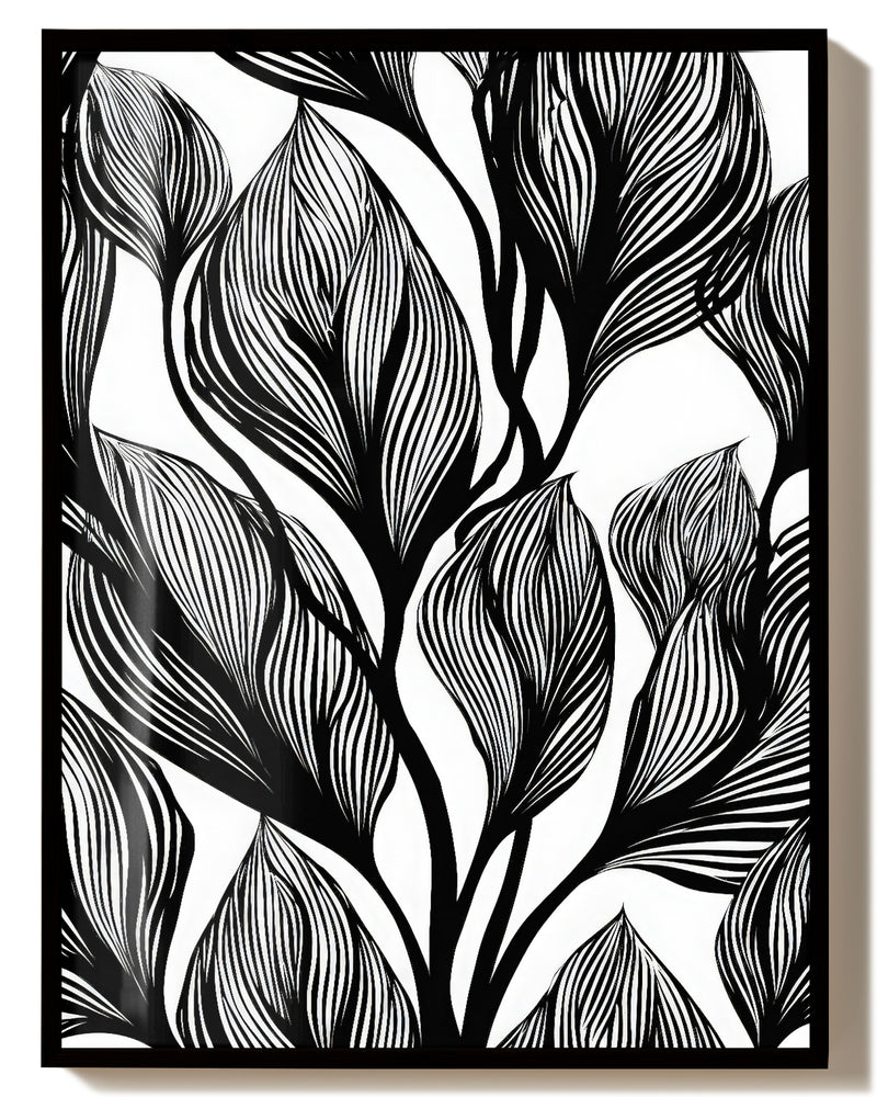 Texturiertes Linien Poster Schwarz Weiß – Soft Edges Poster – FineArt Wandbild, moderne Kunst & Fine Art Print von Spawnd, handgefertigt & Made in Germany