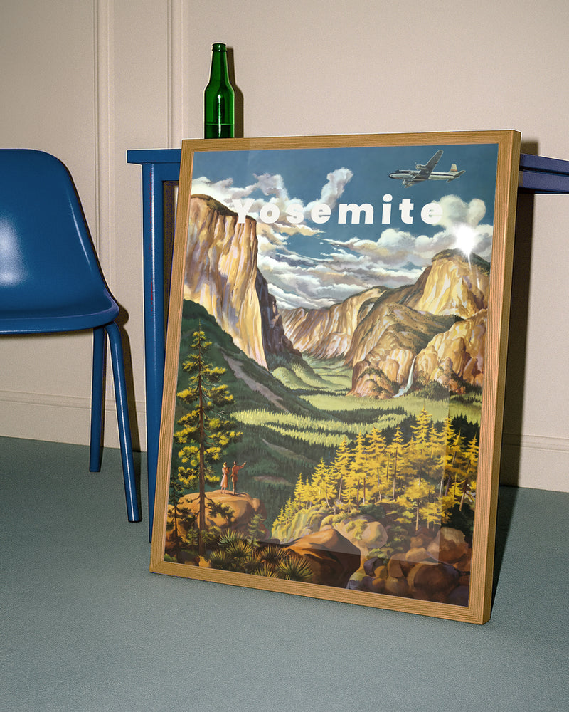 Vintage Yosemite Poster – Yosemite Valley Kalifornien Poster – FineArt Wandbild, moderne Kunst & Fine Art Print von Spawnd, handgefertigt & Made in Germany