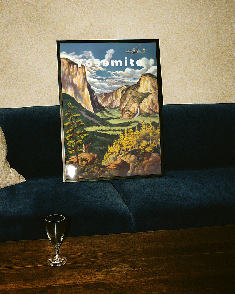 Vintage Yosemite Poster – Yosemite Valley Kalifornien Poster – FineArt Wandbild, moderne Kunst & Fine Art Print von Spawnd, handgefertigt & Made in Germany