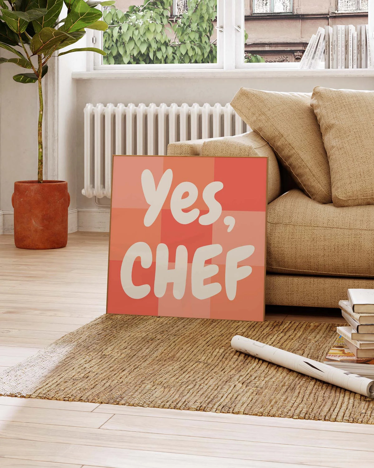 Yes, Chef Poster – FineArt Wandbild, moderne Kunst & Fine Art Print von Spawnd, handgefertigt & Made in Germany