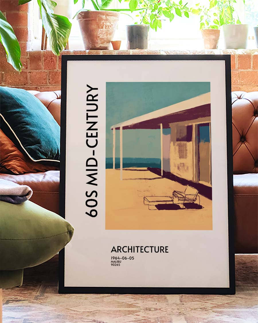 60s Mid Century Architecture | Retro-inspiriertes Architektur-Poster