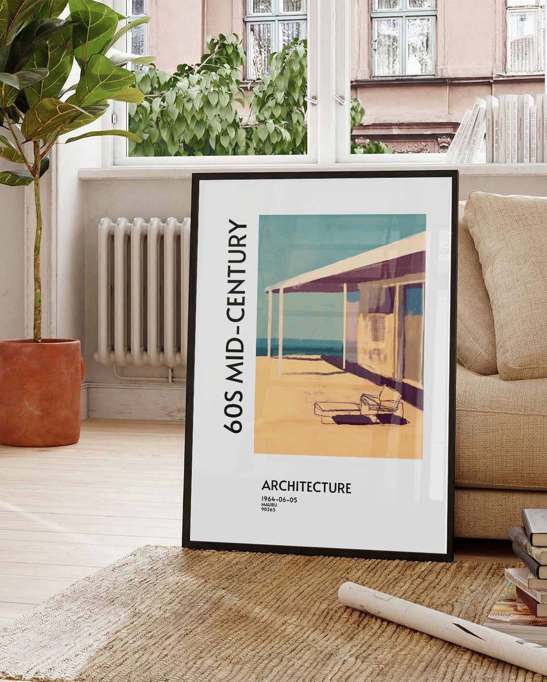 60s Mid Century Architecture | Retro-inspiriertes Architektur-Poster