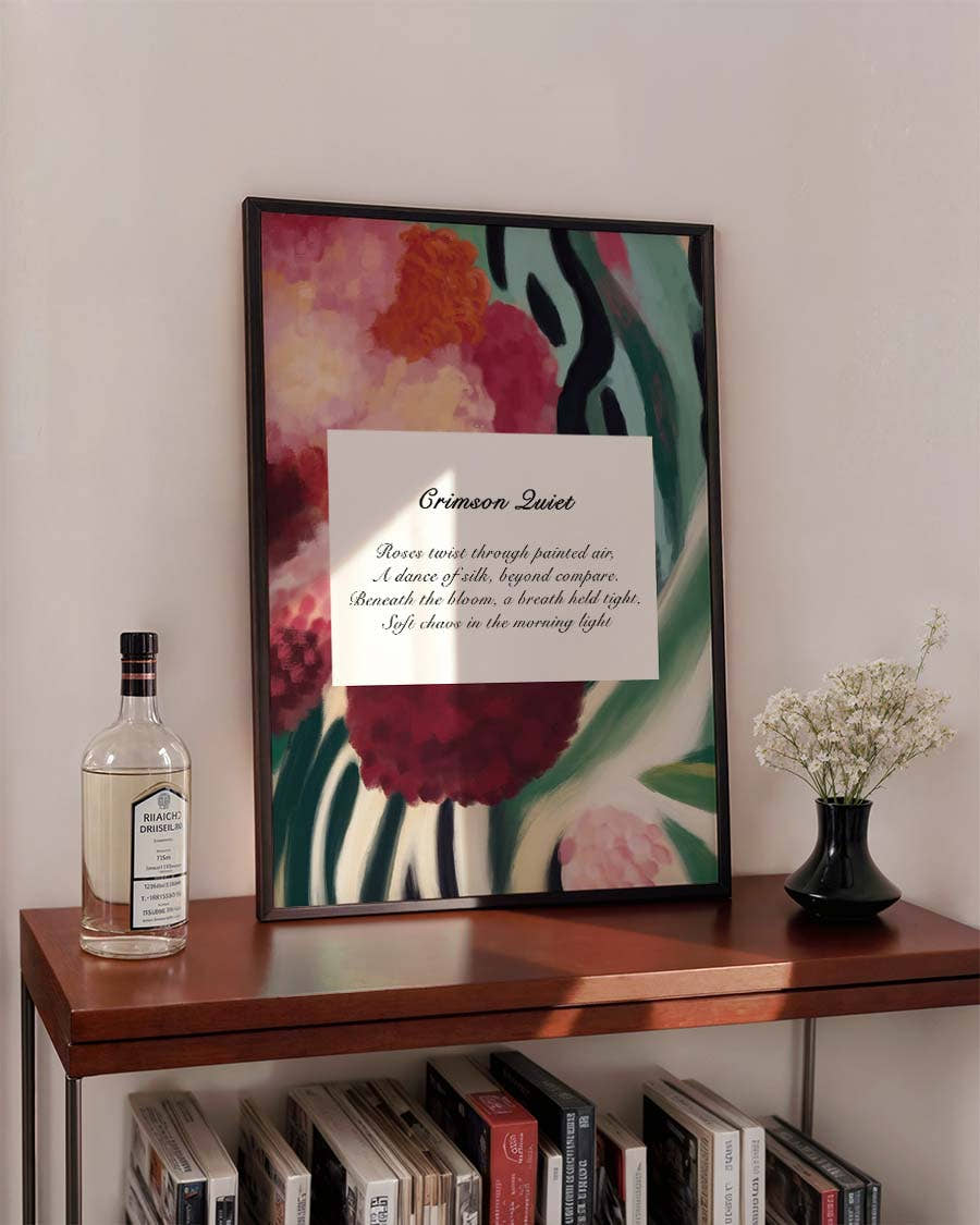 Crimson Quiet | Floral Art Poster