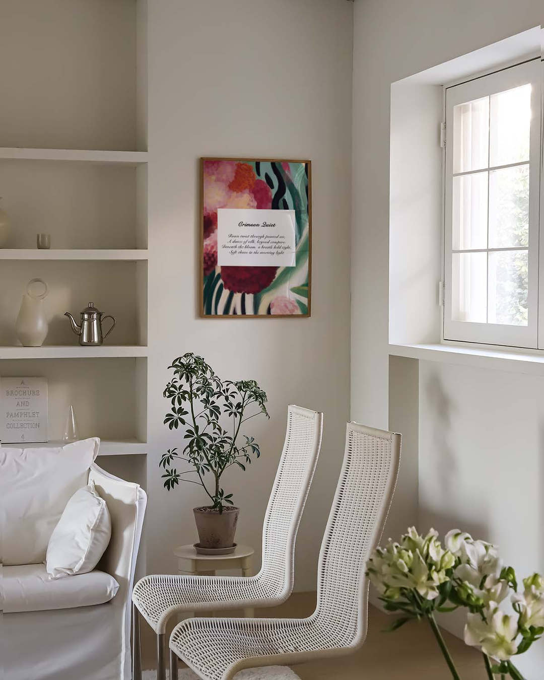 Crimson Quiet | Floral Art Poster