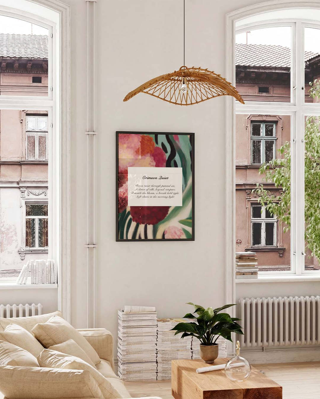 Crimson Quiet | Floral Art Poster