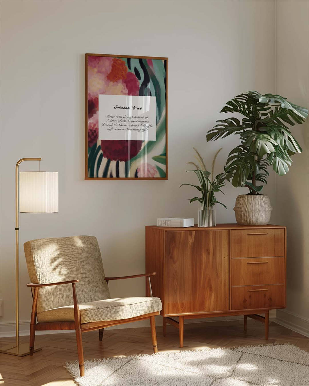 Crimson Quiet | Floral Art Poster