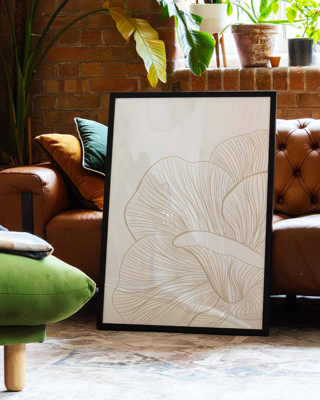 Dekorationsposter Fächer – Botanische Linien