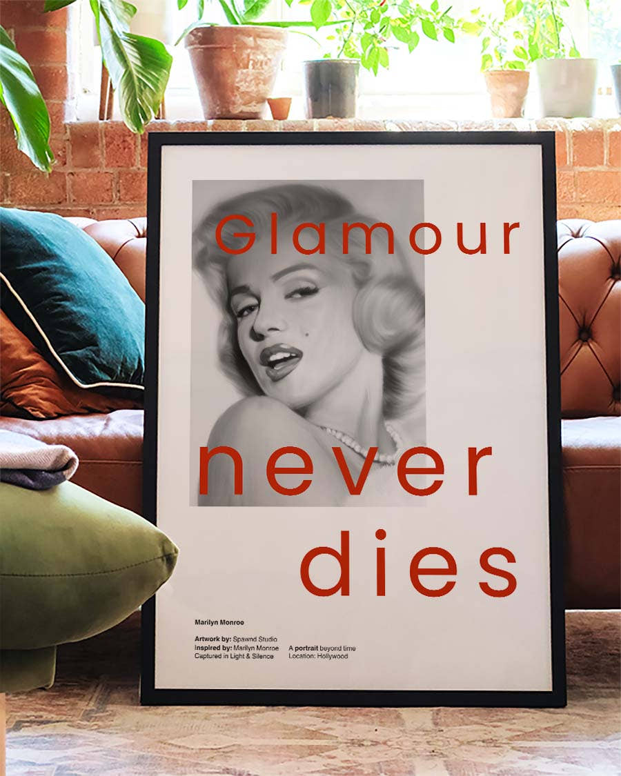 Glamour Never Dies | Vintage-inspiriertes Portrait-Poster