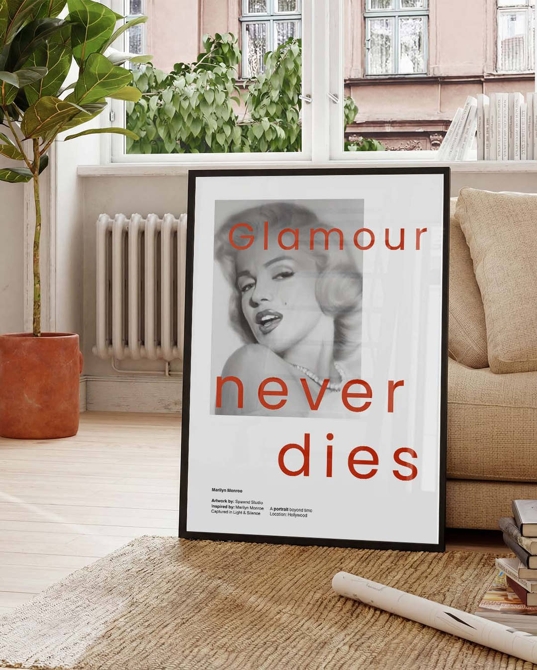 Glamour Never Dies | Vintage-inspiriertes Portrait-Poster