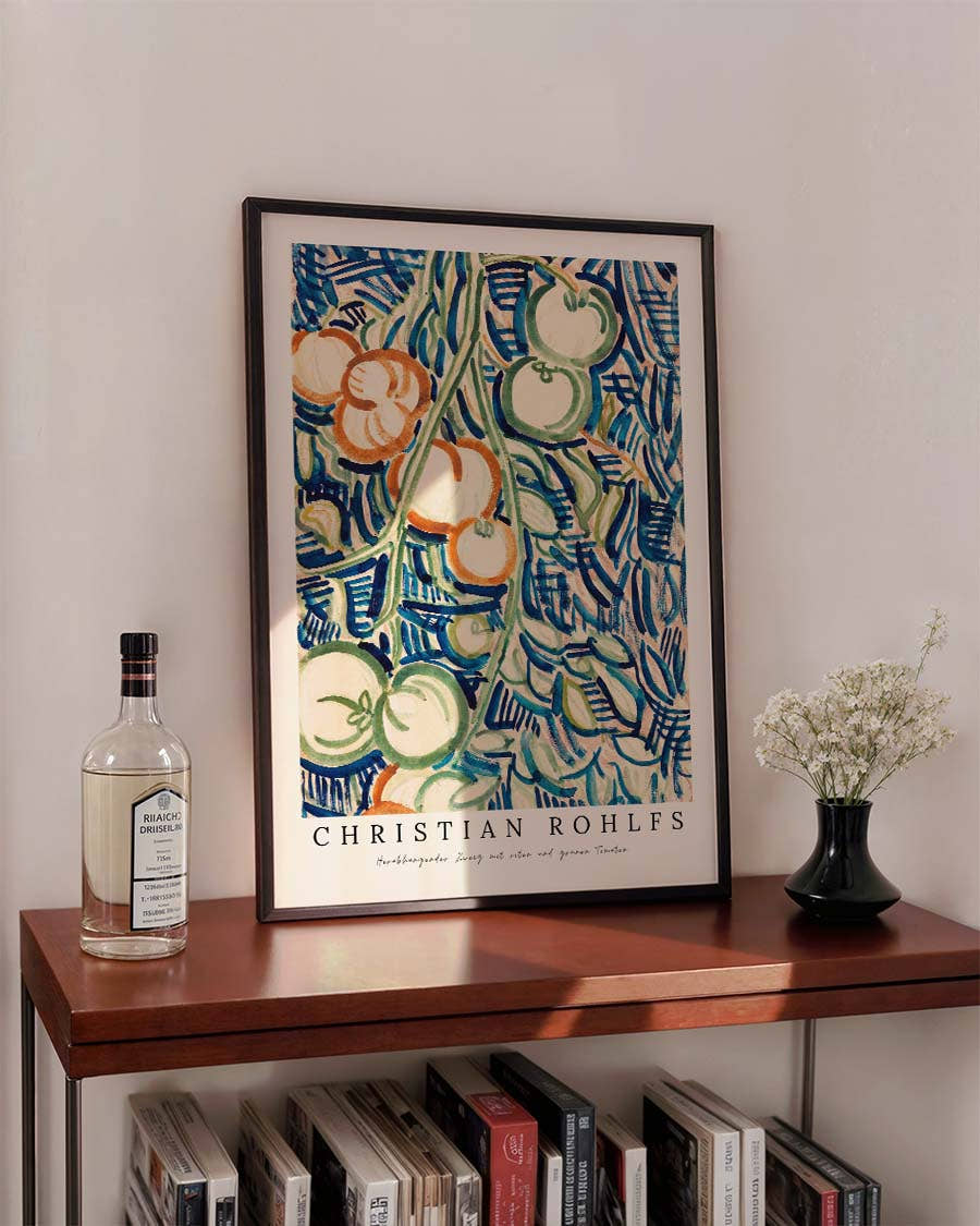 Herabhängender Zweig mit roten und grünen Tomaten – Franz Marc | Kunstposter