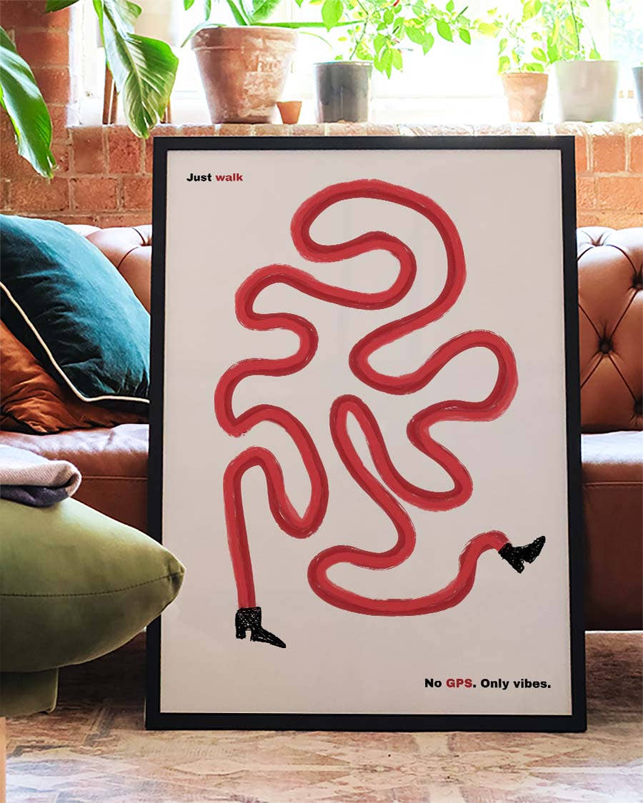Just Walk | Modernes Typografie-Poster
