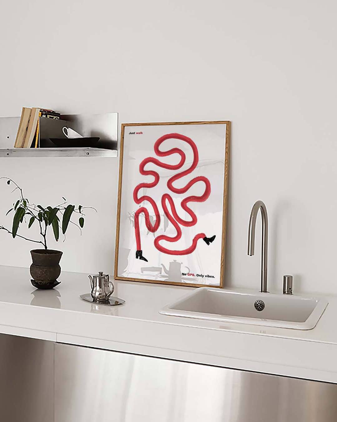 Just Walk | Modernes Typografie-Poster