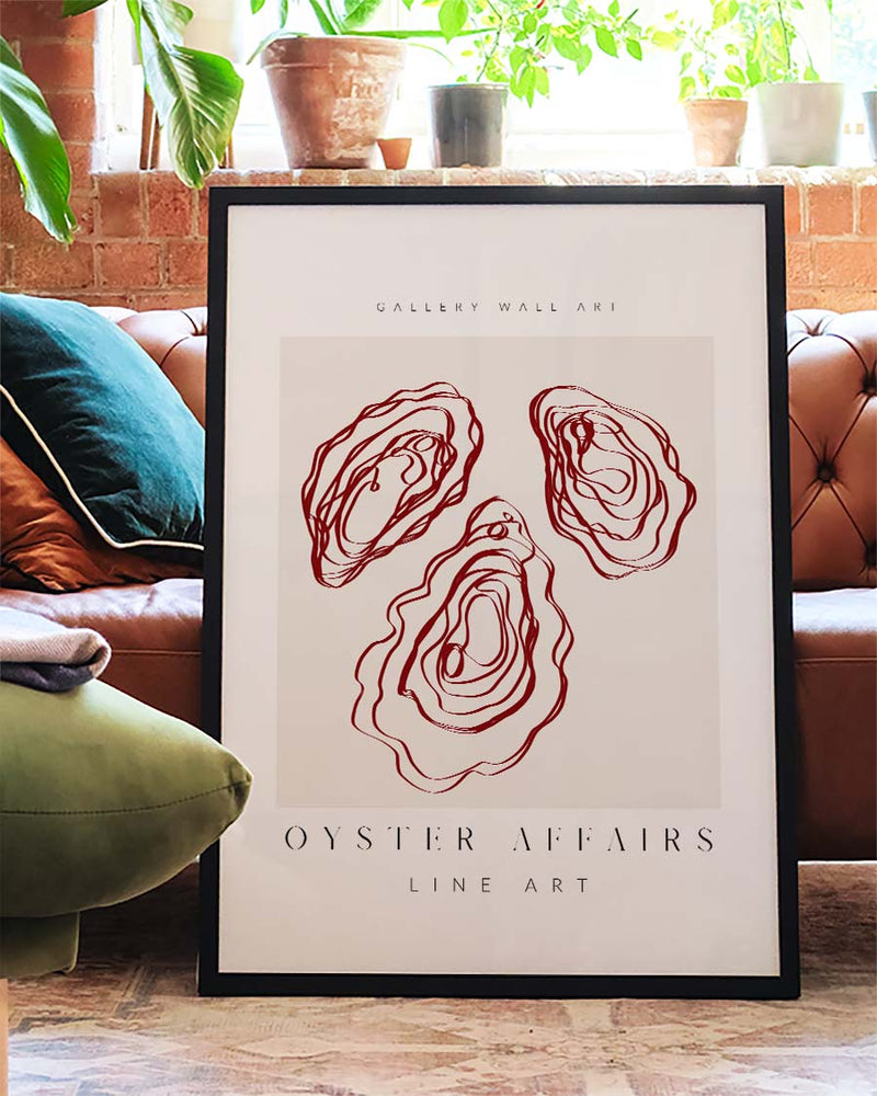 Oyster Affairs | Minimalistisches Line-Art-Poster