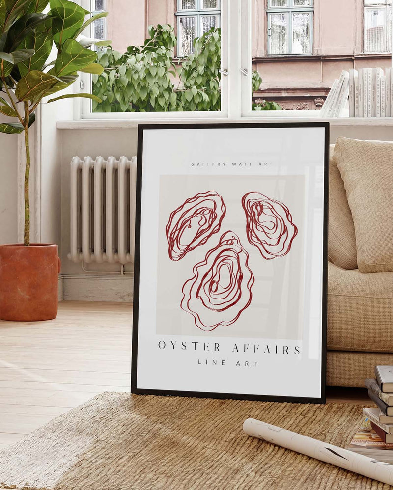 Oyster Affairs | Minimalistisches Line-Art-Poster