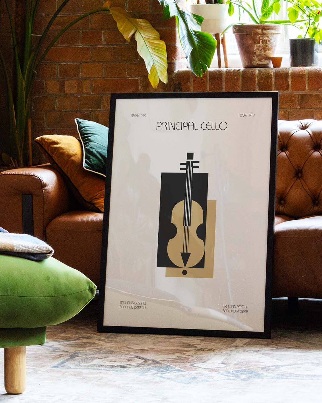 Cello Bauhaus Instrument  –  Dekorationsposter