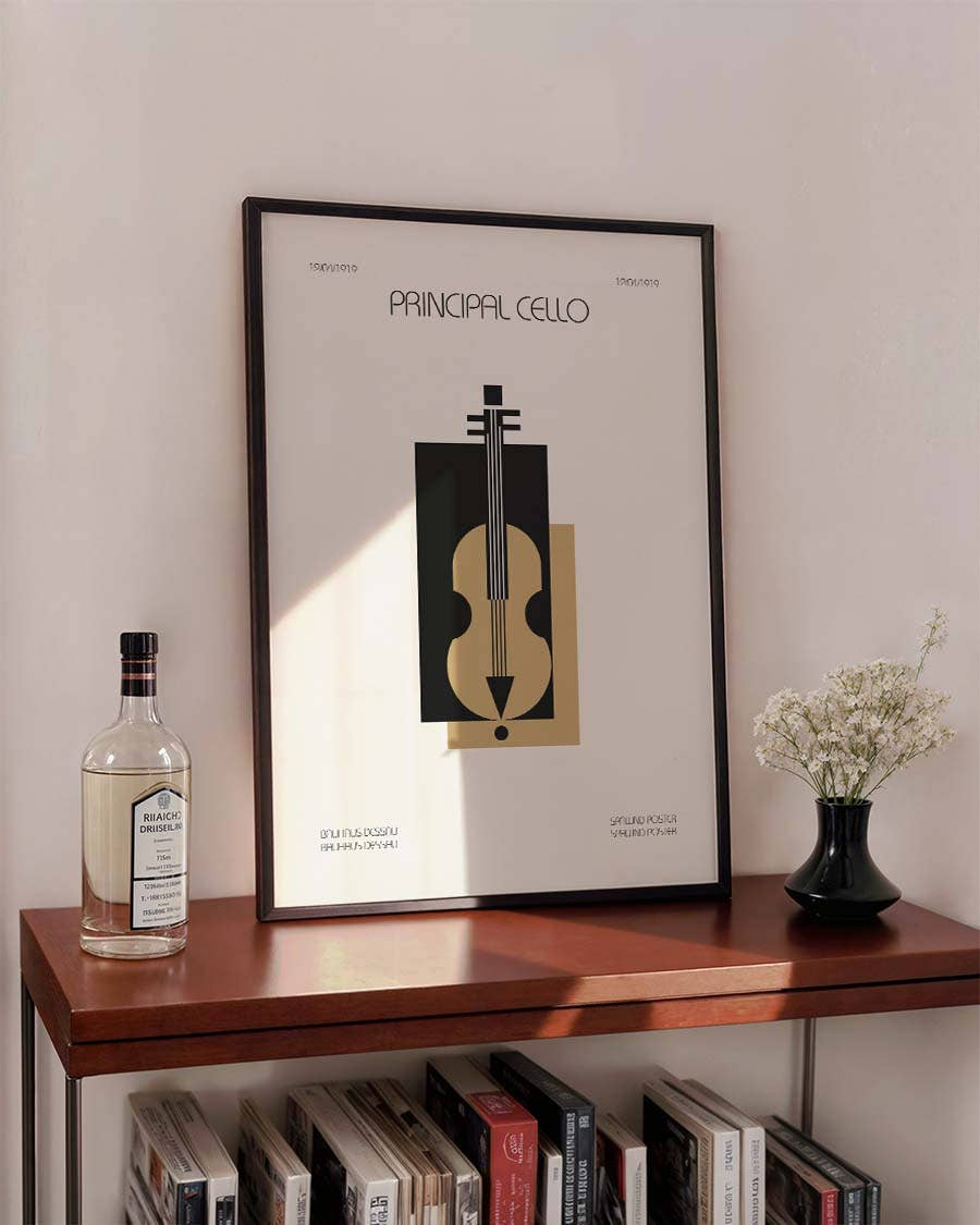 Cello Bauhaus Instrument  –  Dekorationsposter