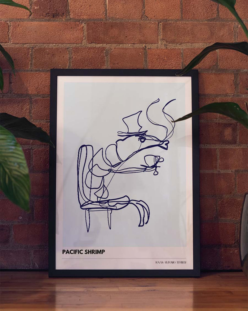 LB – Pacific Shrimp | Line Art Poster