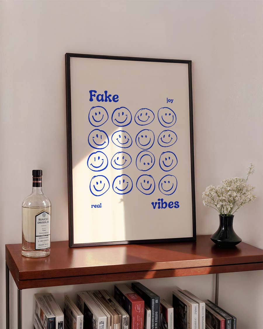 Smile | Handgezeichnetes Illustration Poster für fröhliche Raumgestaltung
