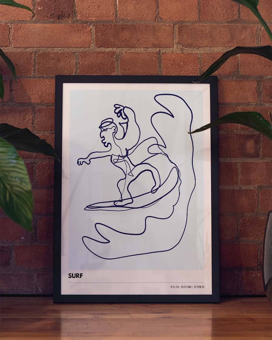 LB – Surf | Line Art Poster
