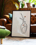 Vase Dekorationsposter – Linie mit Zweig
