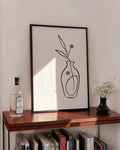 Vase Dekorationsposter – Linie mit Zweig