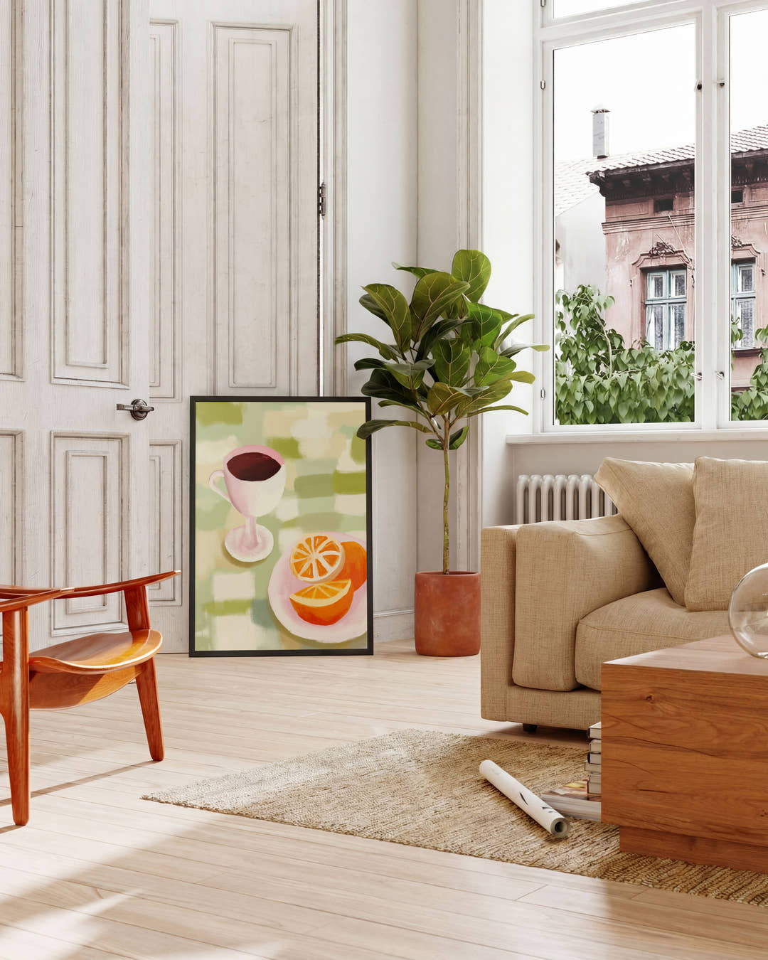 Breakfast | Moderne Stillleben-Illustration Poster