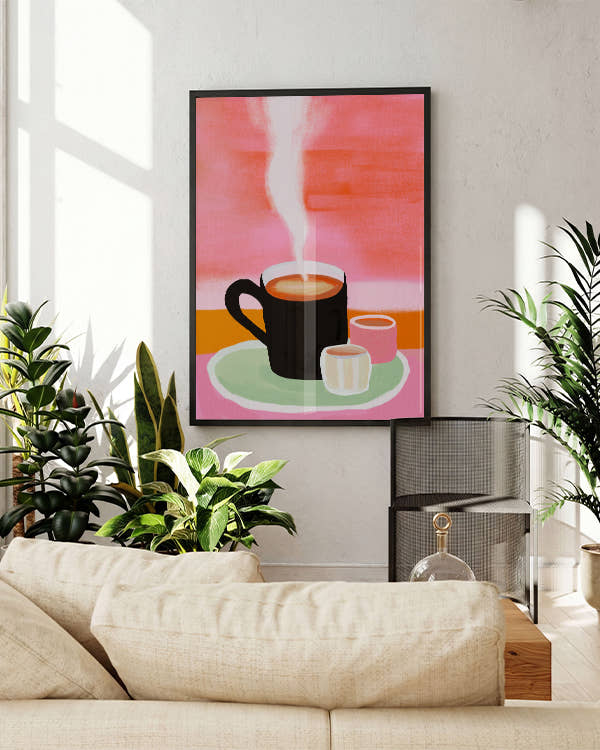Cup of Calm | Minimalistische Kaffee-Illustration Poster