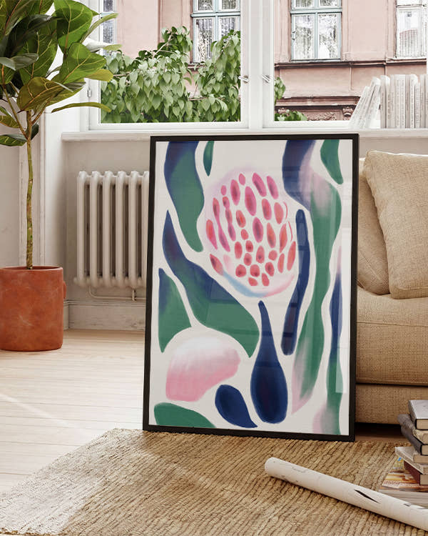 Éclosion Abstraite | Florale Illustration Poster