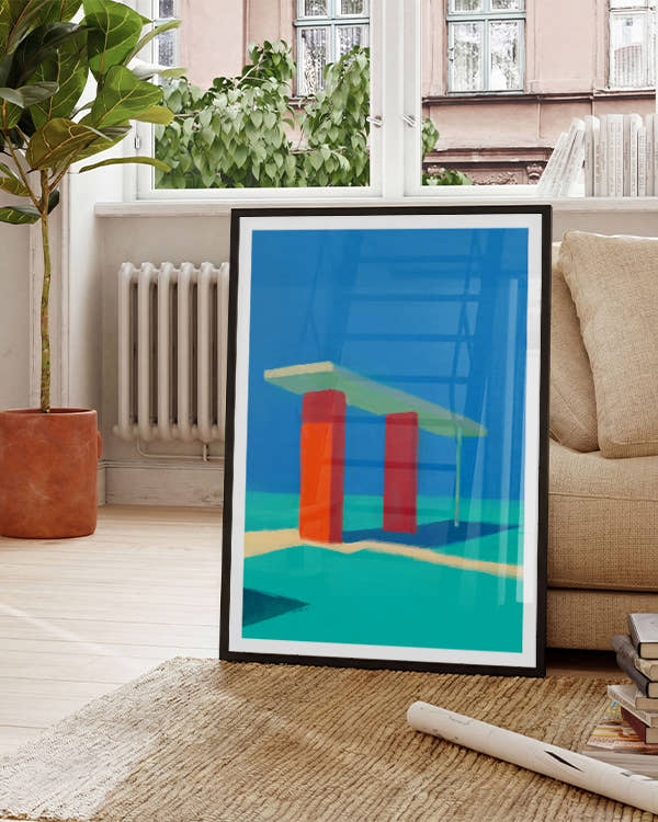 Gasstation | Modernes Architektur-Poster