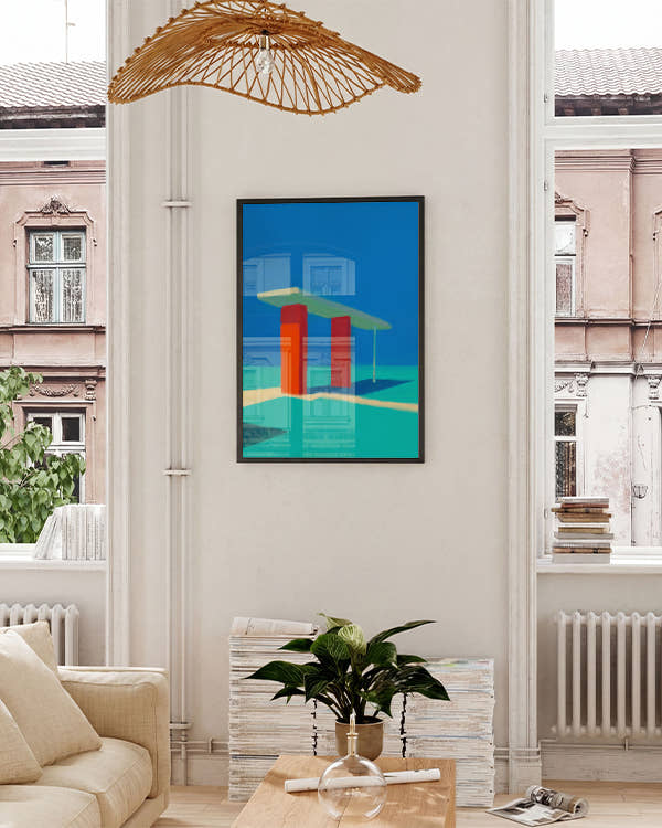 Gasstation | Modernes Architektur-Poster