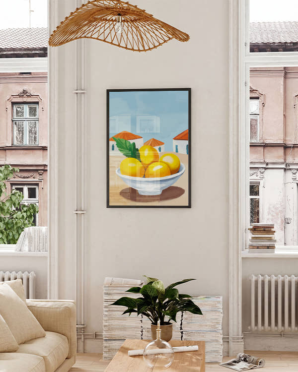 Golden Siesta | Mediterrane Stillleben-Illustration Poster