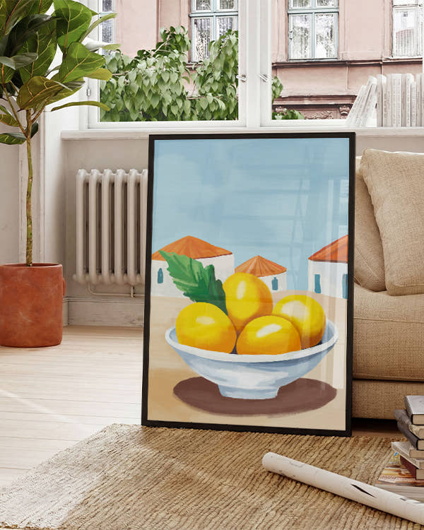 Golden Siesta | Mediterrane Stillleben-Illustration Poster