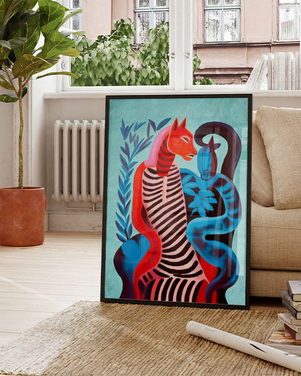 Interwoven Duality | Expressionistische Illustration Poster
