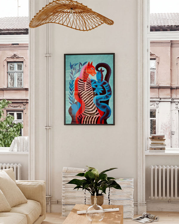Interwoven Duality | Expressionistische Illustration Poster