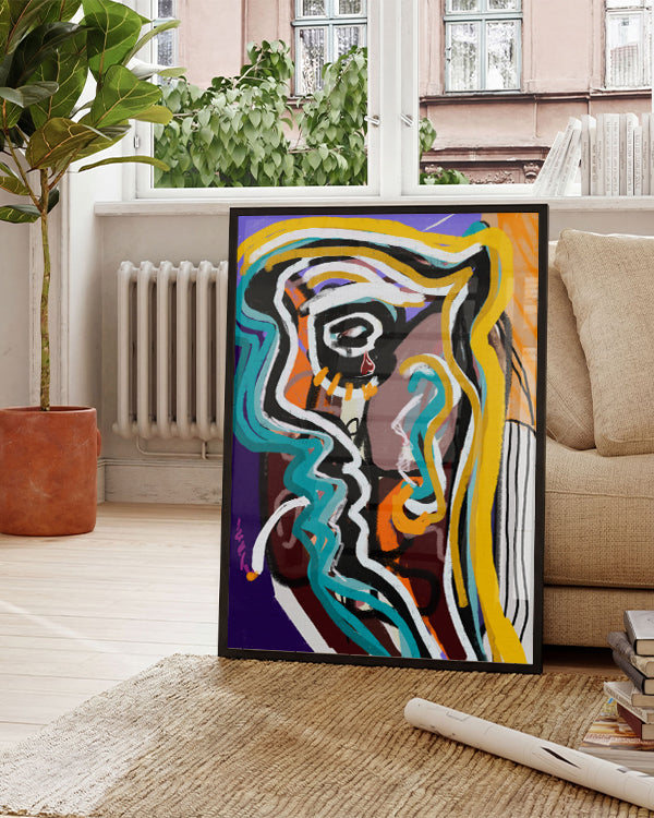 Neon Tears | Expressionistische Illustration Poster