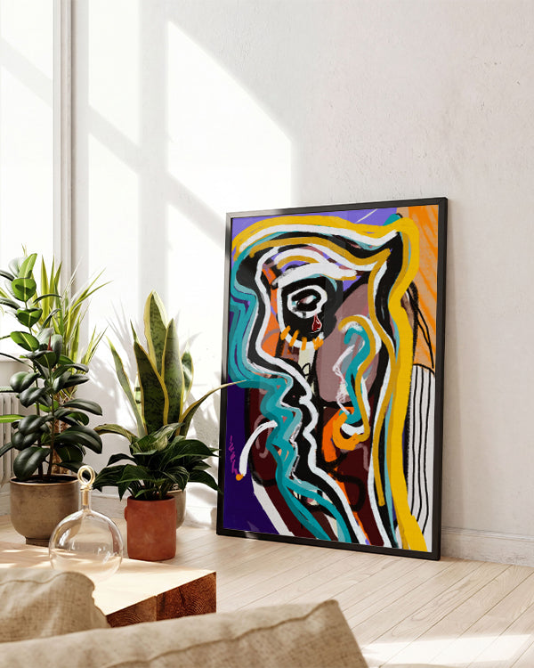 Neon Tears | Expressionistische Illustration Poster