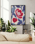 Blaue Blätter mit rosa Blüte "Rouge Éphémère"