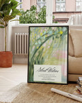 Blüten Schriftzug "Silent Waters" "A lake carries you into,..."