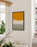 Drei farbiges Bild, orange, weiß, grün