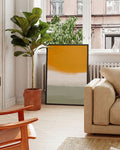 Drei farbiges Bild, orange, weiß, grün