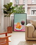 Croissant and Wine | Stillleben-Poster