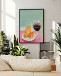 Croissant and Wine | Stillleben-Poster