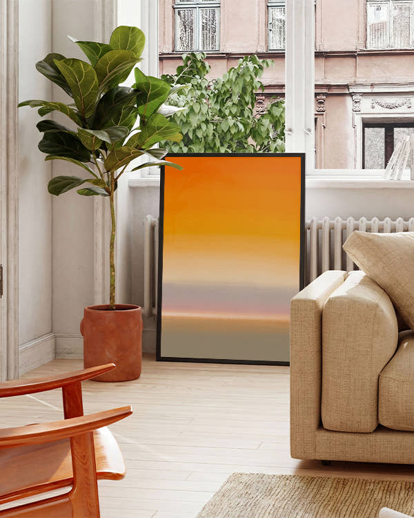 Farbverlauf von Orange, blau, rosa, braun, grün