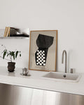 Abstraktes Schwarz Weiß Poster – Abstract Black Checkered Vase