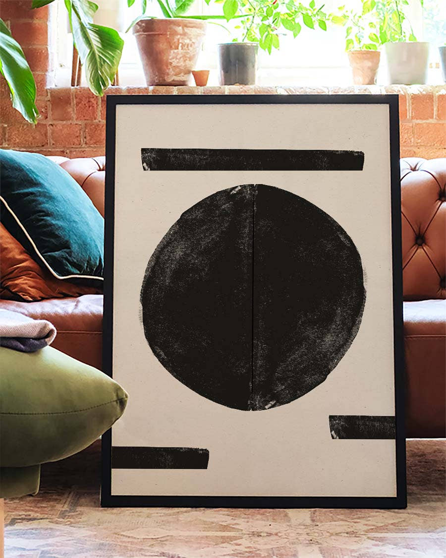 Abstraktes Kreis Poster modern – Abstract Black Circle