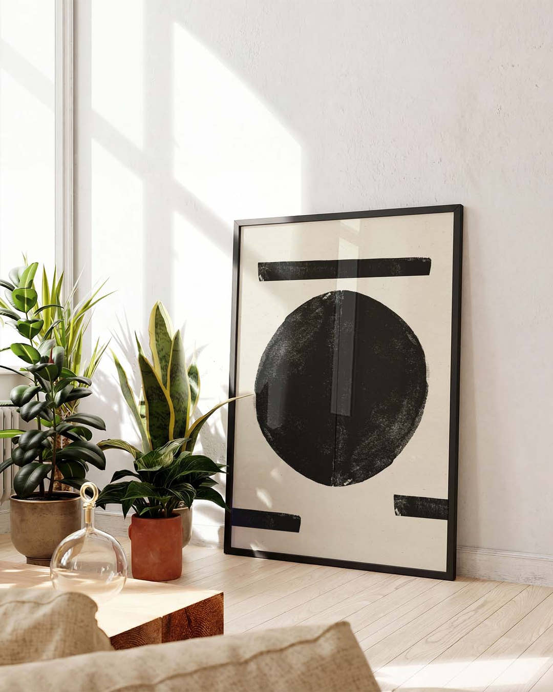Abstraktes Kreis Poster modern – Abstract Black Circle