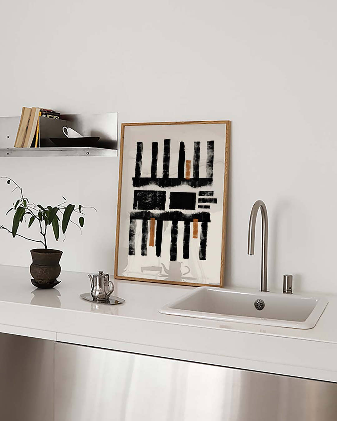 Abstraktes Streifen Poster – Abstract Black Stripes