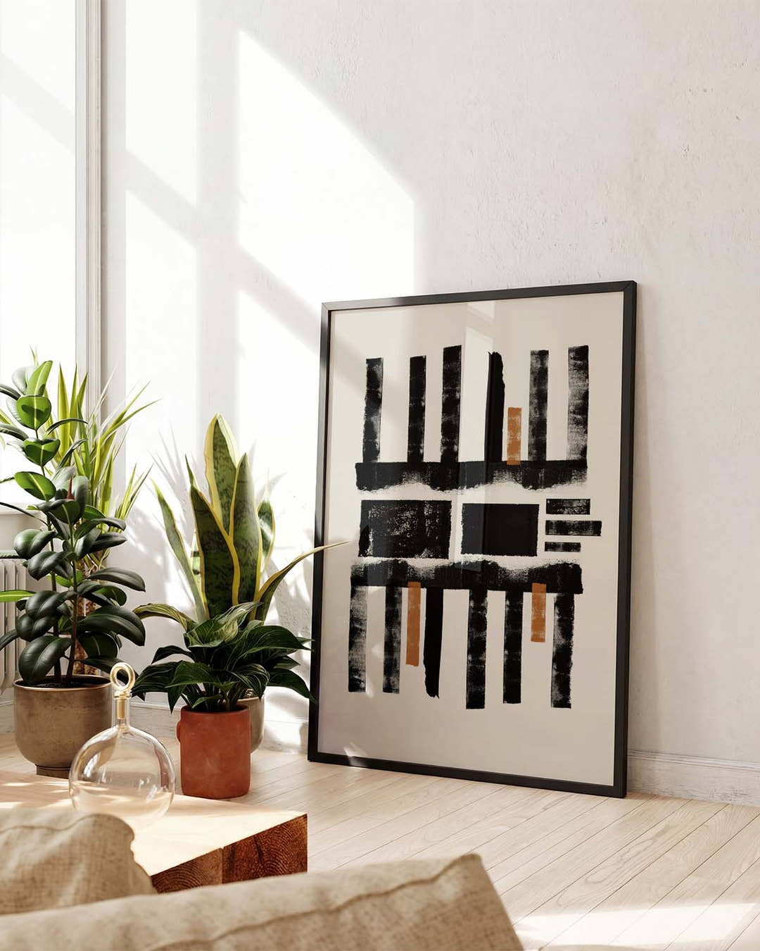 Abstraktes Streifen Poster – Abstract Black Stripes