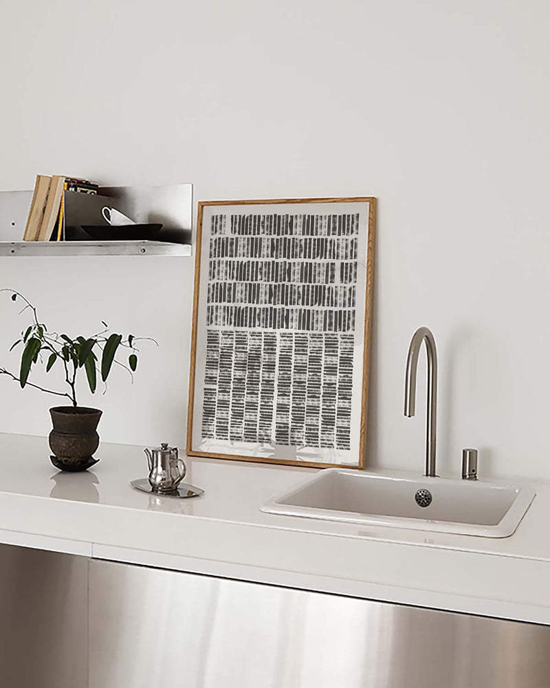 Abstraktes Textur Poster – Abstract Black Texture Grid